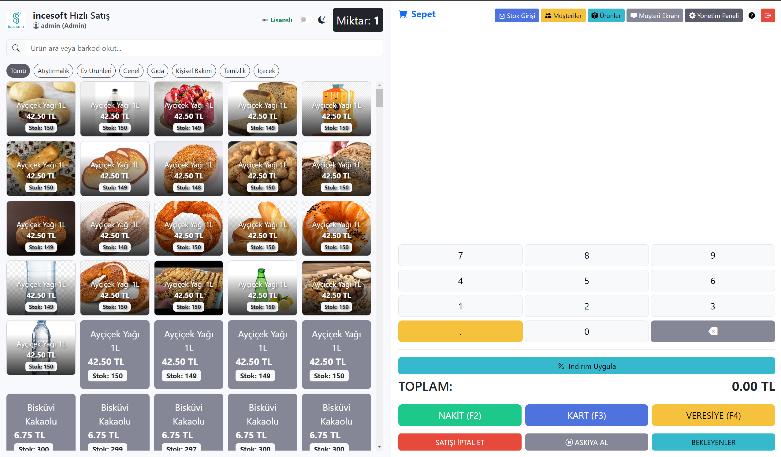 İnceSoft Hızlı Satış Sistemi