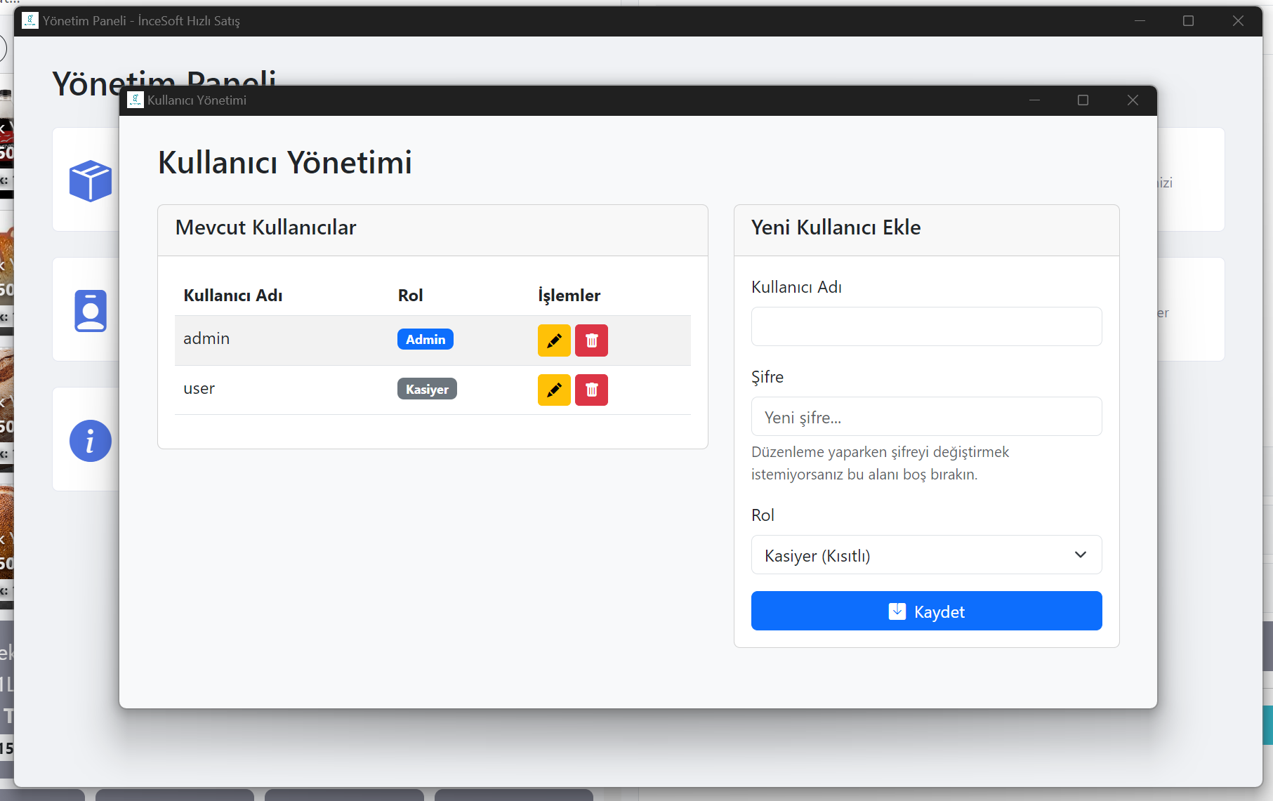 Veri Yönetimi ve Ayarlar Ekranı